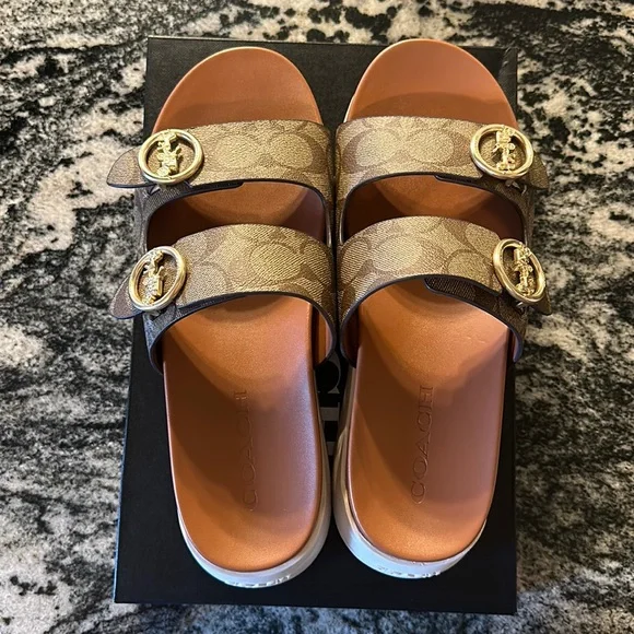 Coach | Shoes | Brand New In The Box Coach Gable Sig Sandals Never 